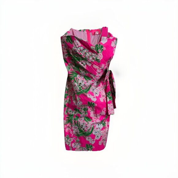 Lilly Pulitzer Multicolor Floral Stella Strapless Stress Bow Dress Sz 8 Preppy - Picture 7 of 16